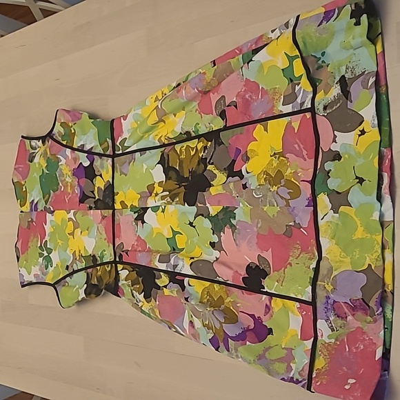 NWOT Calvin Klein Vibrant Floral Pattern Fitted Cotton Dress - Picture 7 of 12